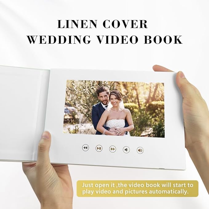 OUR WEDDING - GOLD FOIL Luxury Linen Bound Video Book Video Album Up to 2.5 - Image 4