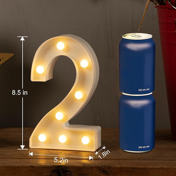 HXWEIYE Light Up Numbers-2, LED Marquee Number Lights Sign 26 Alphabet and 10 - Image 7