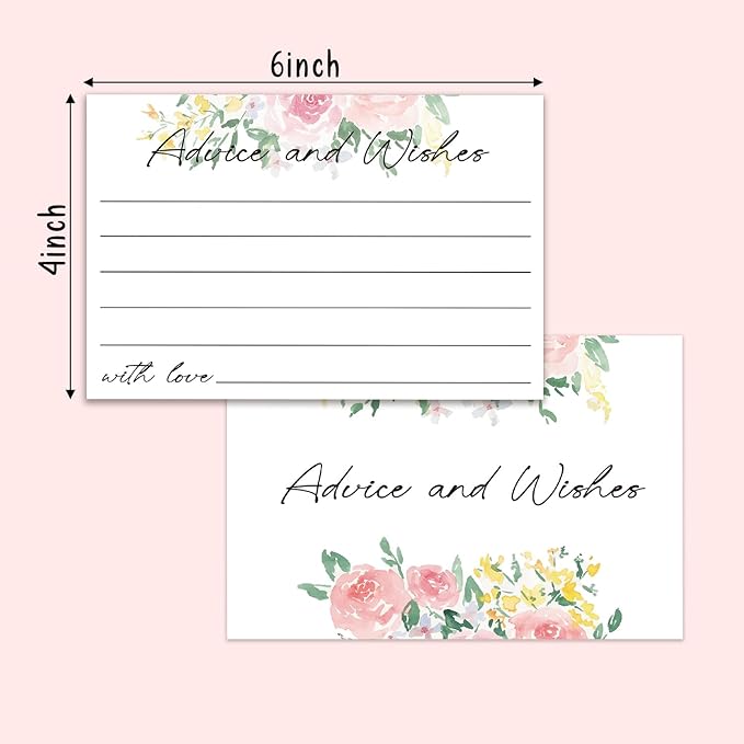 Floral Advice and Wishes Cards, Double-sided Blank Cards Suitable - Image 2