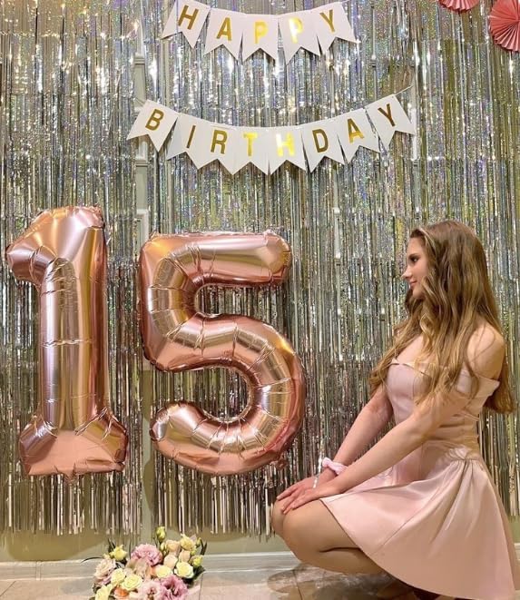 Large Rose Gold 40 Inch Birthday Number 5 Balloon, Rose Gold Five 5th 15 25 35 - Image 4