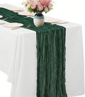 Blackish Green Cheesecloth Table Runner -21*120Inch Long Boho Wedding Table by MIRRASMIRROR