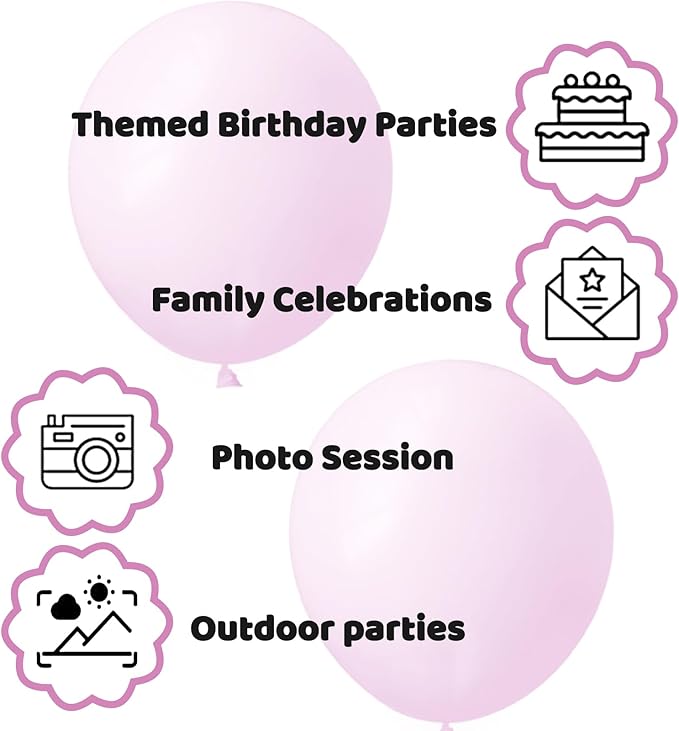 110pcs Pastel Pink Balloon 12 Inch, Pastel Pink Latex Balloons - Image 4