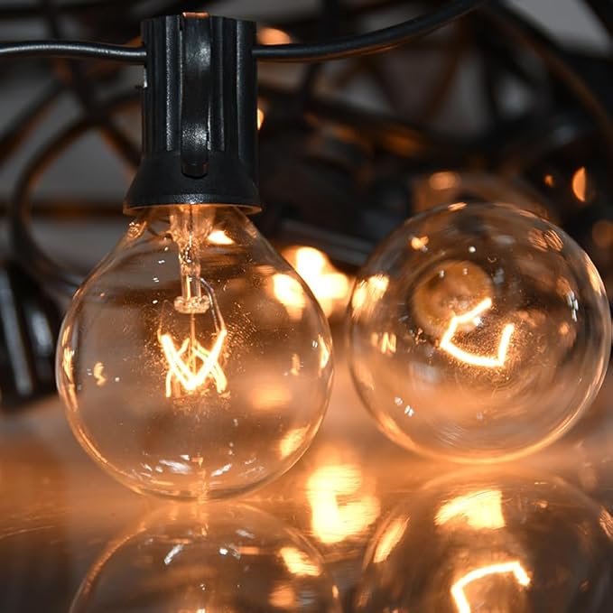 SUNSGNE 50ft Outdoor Globe String Lights G40 Patio String Lights - Image 4