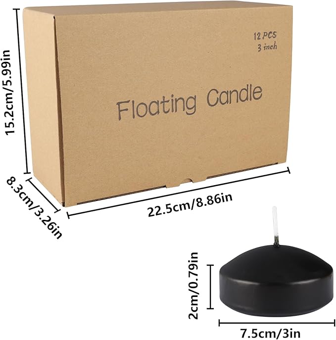 Black 3-Inch Floating Candles - Image 5