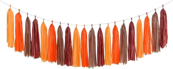Brown Burgundy Orange Party-Decorations Tassel-Garland by Panduola