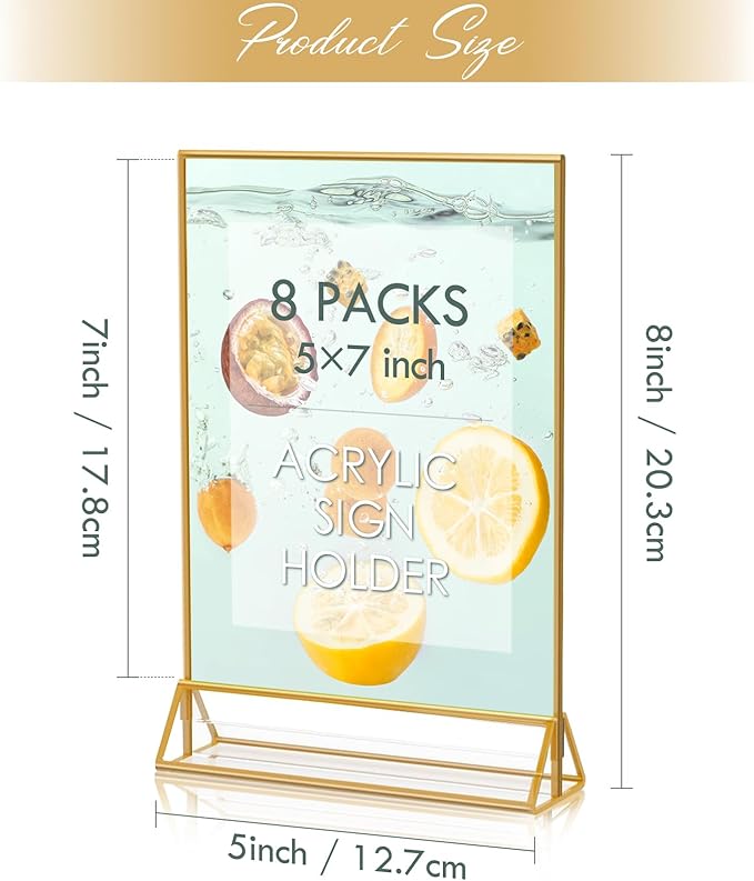 HOODO 8 Pack 5x7 Acrylic Table Number Holders - Image 2