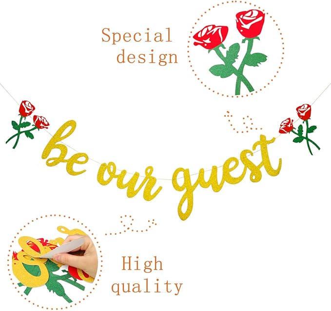 Be Our Guest Gold Sign Banner - Image 4