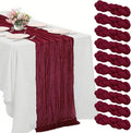 10 Pack Wine red Cheesecloth Table Runner -21*120Inch Long Boho Wedding Table by MIRRASMIRROR