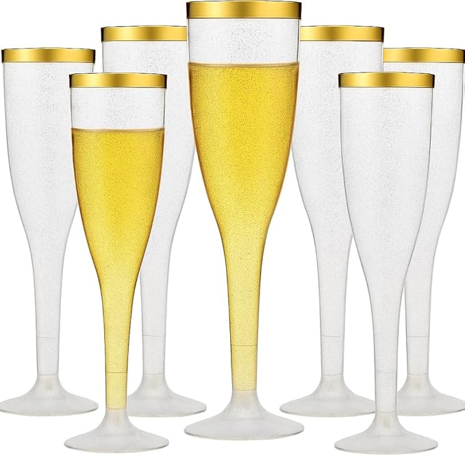 Oojami 90 Plastic 6.5 oz Disposable Champagne Flutes Ideal by Oojami