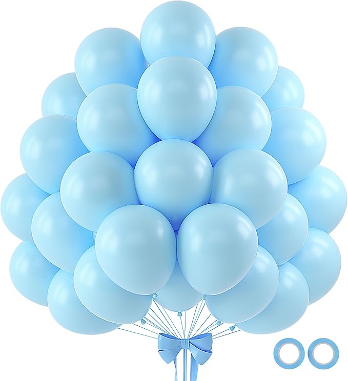 110pcs Pastel Blue Balloons 12 Inch Latex Light Blue Balloon Garland Arch Kit by BAIBAOXIANG