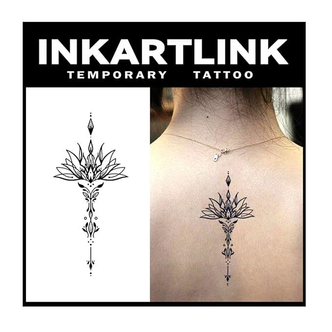 INKARTLINK Tattoo Tech, 2 Sheets Large Semi Permanent Tattoo, Adult Art Design by INKARTLINK