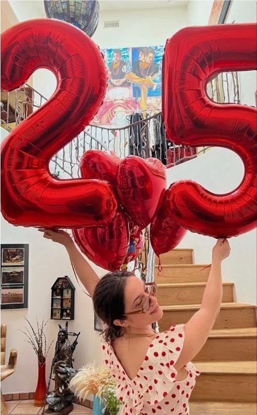 Red 40 Inch Large Number 5 Birthday Balloon, Five 5th 15 25 35 50 55 Birthday - Image 7