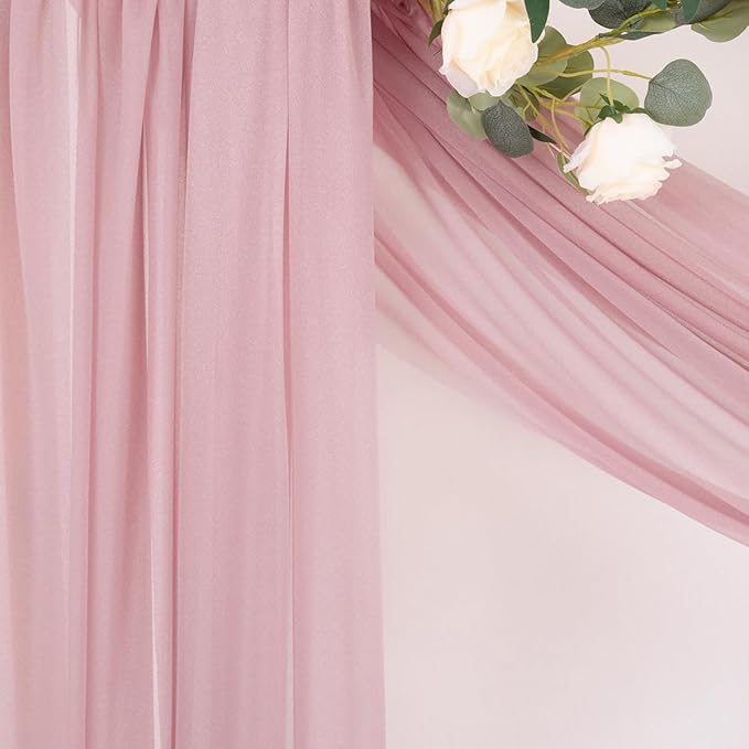 MLMC Dusty Rose Wedding Arch Draping Fabric 2 Panels 29" x 20 FT Extra Long - Image 7