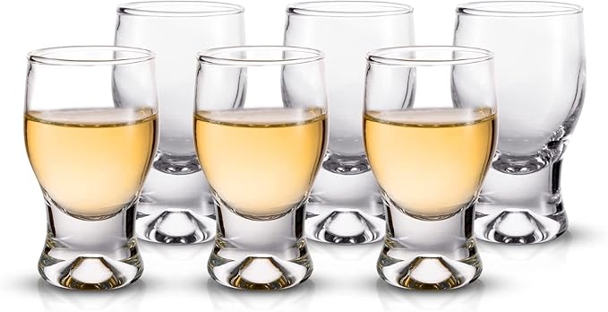 M&N HOME 6 Pack Shot Glass Set, Cute Shot Glasses, 2 Oz Clear by MNHOME