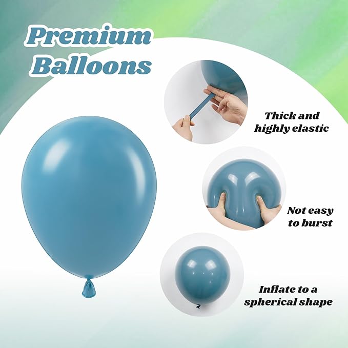 60pcs Blue and Green Balloons - Image 3