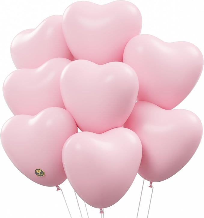 AFTERLOON® Biodegradable Balloons 100 pcs Baby Pink 10 Inch Heart Shaped by AFTERLOON%C2%AE