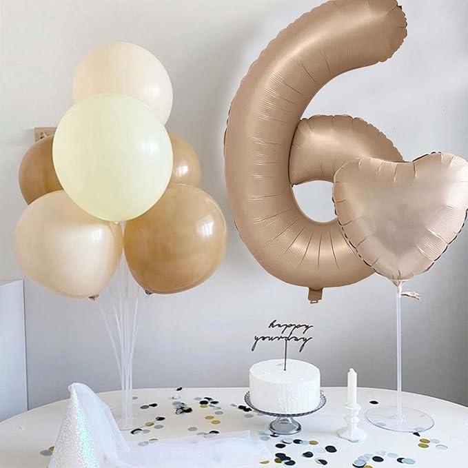 40 Inch Balloon Number 8 Nude, Large Apricot Foil Number Balloons Set 0-9 - Image 5