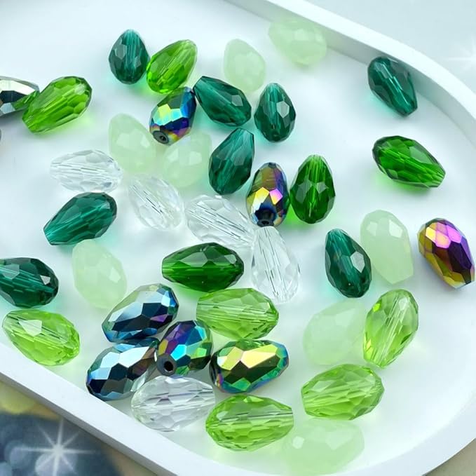 70pcs 8x12mm Teardrop Crystal Glass Beads Vertical Hole Faceted Loose Spacer - Image 2