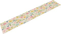 Floral Table Runner, Boho Style Watercolor Flower Green Leaf Plant Rectangle by AuiMzoo