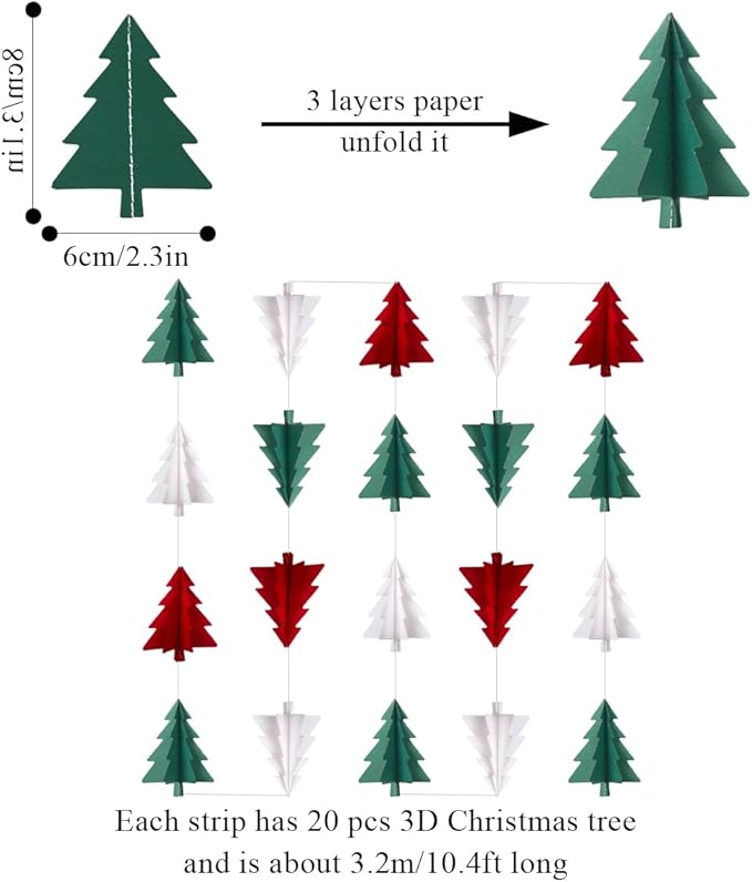 Red White Green Christmas Decorations - Image 2