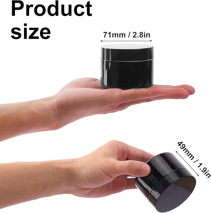 72 Packs 4 OZ Black Plastic Jars - Image 2