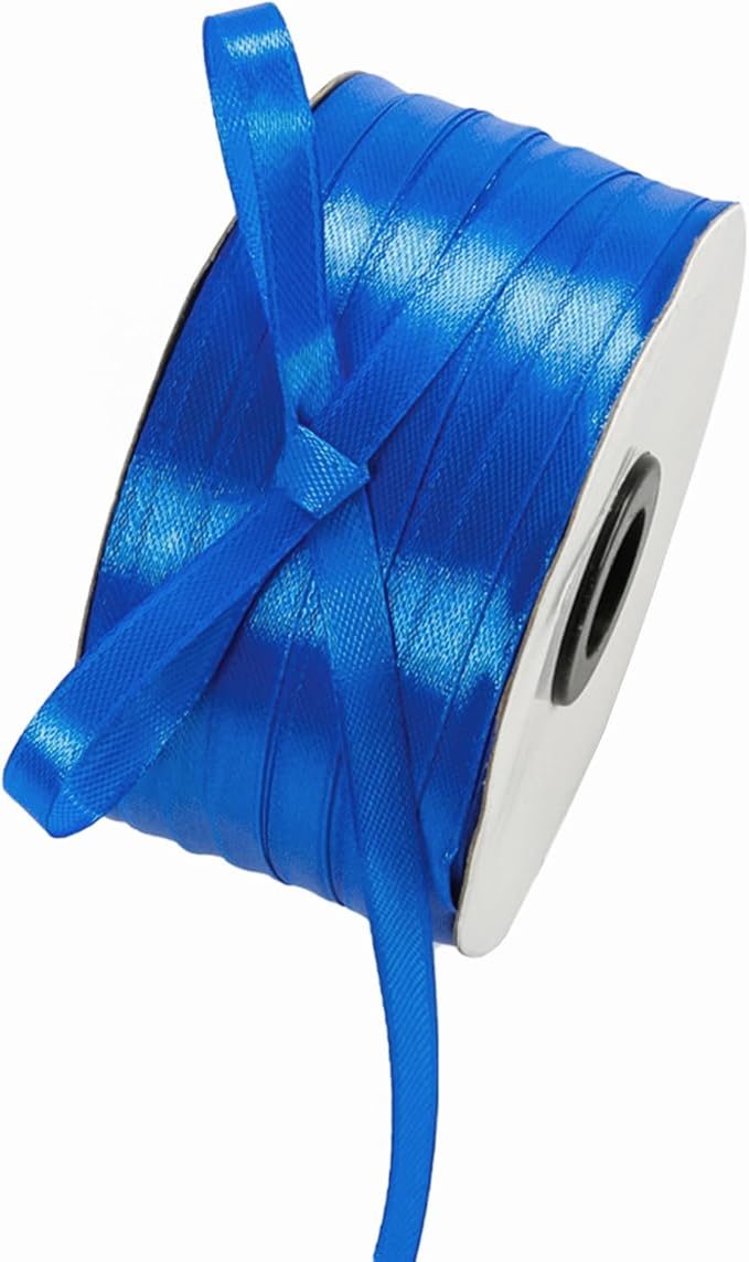 1/4 Inch Royal Blue Satin Ribbon 230 Yards Bulk Fabric Ribbons by Celadora