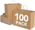 BURVAGY 16x6x12 Inch 100 Pcs Large Kraft Paper Bags by BURVAGY