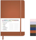 Lined Journal Notebook for Women Men, 200 Pages A5 Hardcover Leather Journals by RIANEAN
