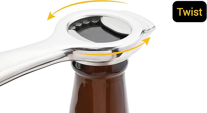 Midnight Open All-in-One Bottle and Can Opener, Ergonomic Design, Stainless - Image 9