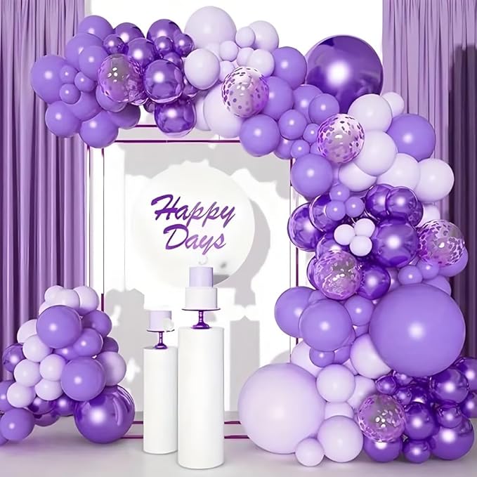 300 Pcs Purple Balloons 5 Inch Metallic Chrome Purple Pastel Macaron Light - Image 4