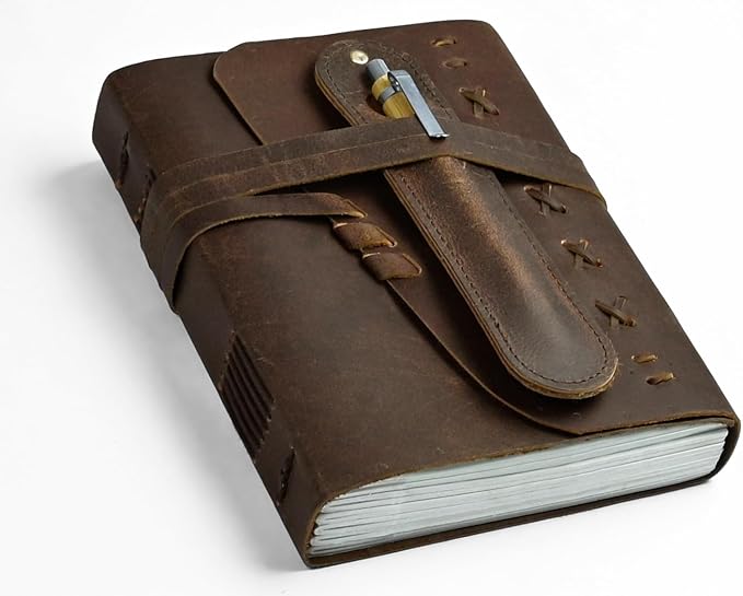 Leather Journal Notebook for Men & Women Daily Vintage Leather Bound Journal by AFEM