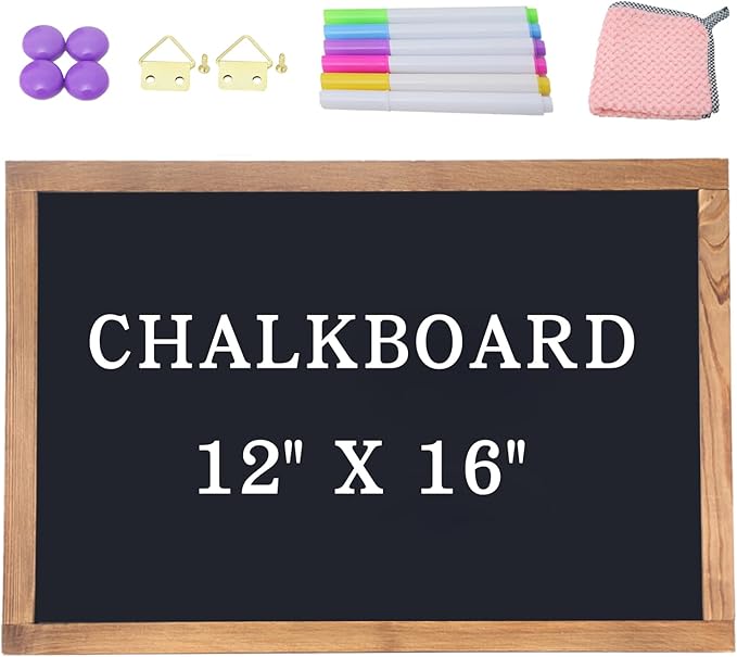 Magnetic Chalkboard for Wall Rustic Wood Framed Decorative Blackboard Sign for by TONICE