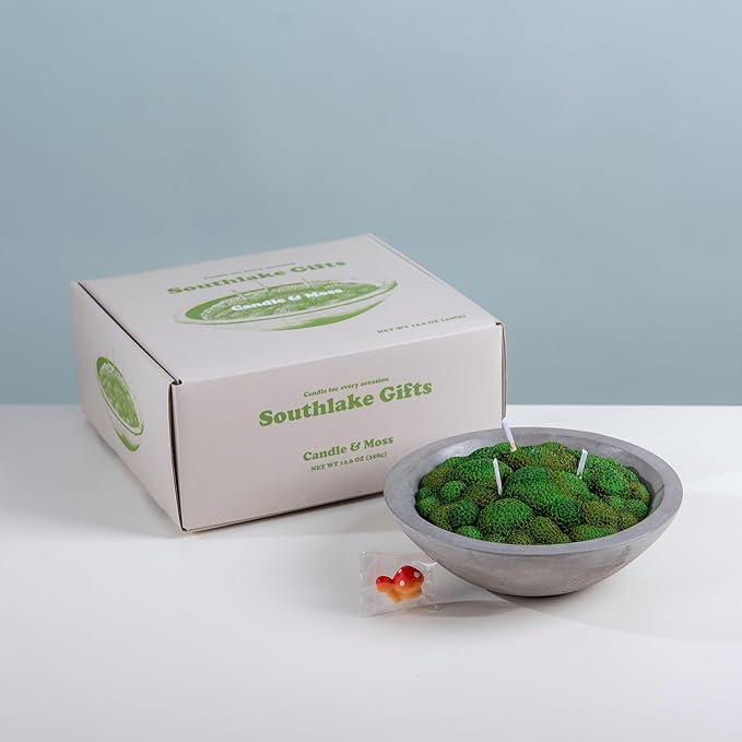 Grass Moss Scented Candle Bowl Home Decoration - Image 8