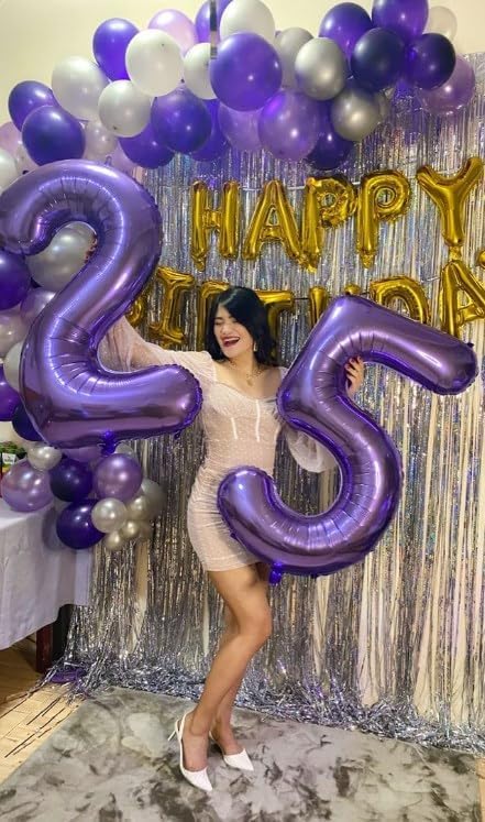 40 Inch Big Purple Number 2 Balloon Birthday Decoration, Number 2 Helium - Image 4