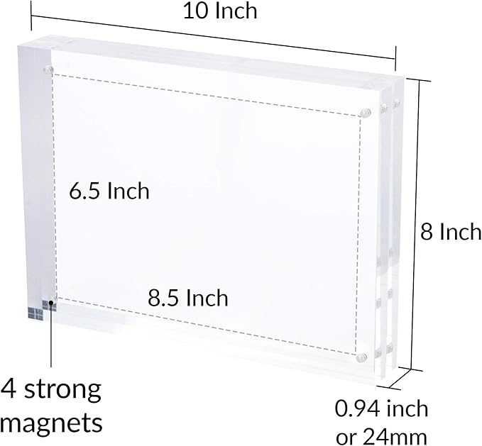 SimbaLux Magnetic Acrylic Picture Photo Frame 8x10 inches 24mm Thick - Image 5