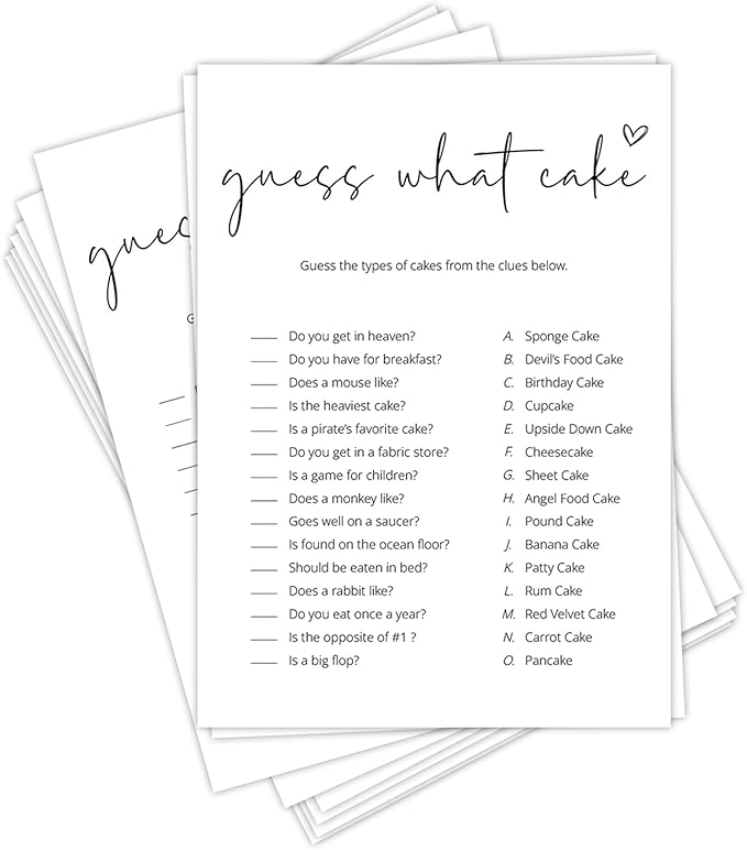 Bridal Shower Games, What Cake, Wedding Shower Games by Tsunerrorami