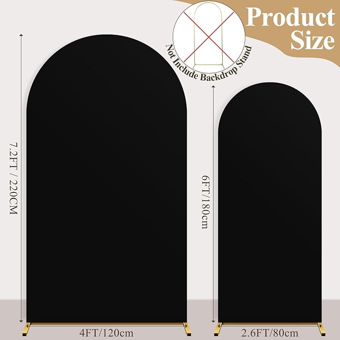 Ledido Wedding Arch Backdrop Cover 6FT 7.2FT Arch Covers 2Set Fitted Stretchy - Image 2