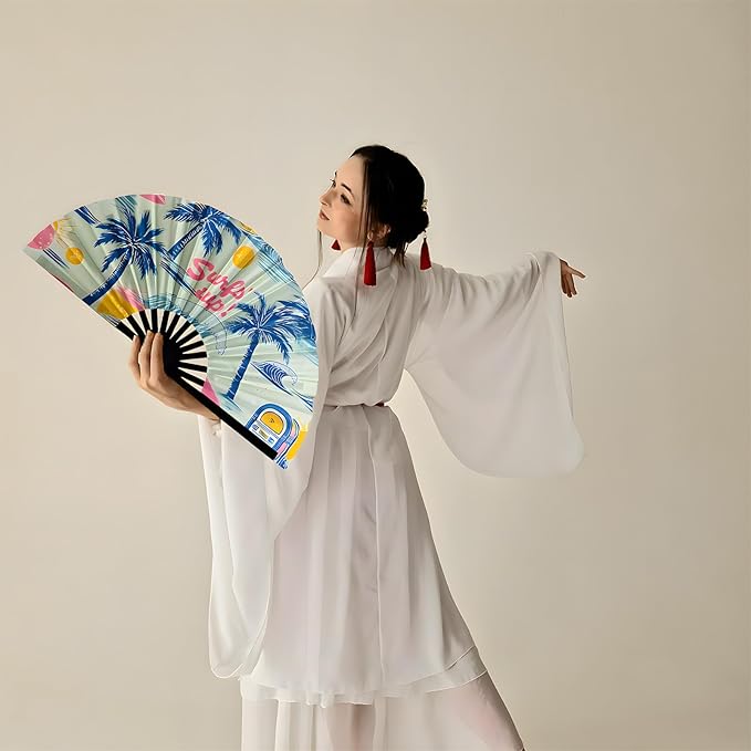 Large Folding Rave Fan Boots On The Ground Hand Fan Clacking Fans - Image 6
