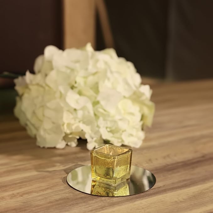 WGV 2 Inch Gold Speckle Square Cube Glass Votive Candle Holder Bulk, Small Tiny - Image 8