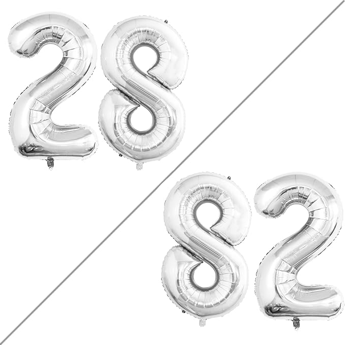 GOER Number 28 Balloons for 28th Birthday Party Decorations, 42 Inch Jumbo Foil by GOER