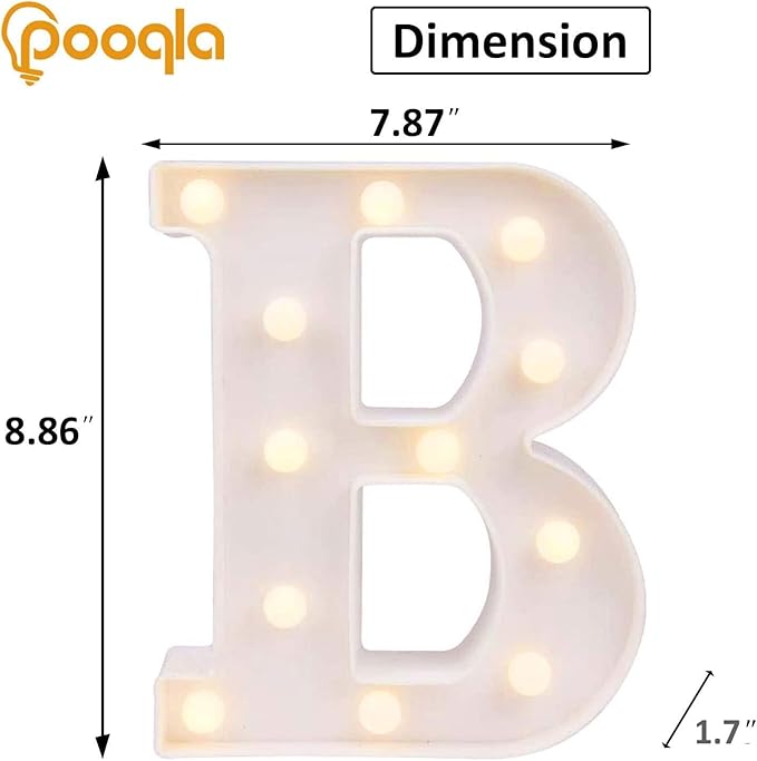 Pooqla LED Marquee Letter Lights, Warm White and Cool White Decorative Lighted - Image 5