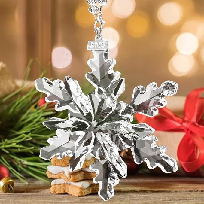 2024 Christmas Ornaments Crystal Snowflake Ornaments Annual Edition Christmas - Image 6