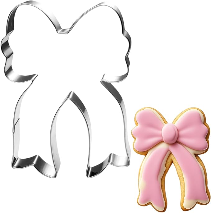 Bow Cookie Cutter with Long Ribbon- 4 Inch by LUBTOSMN