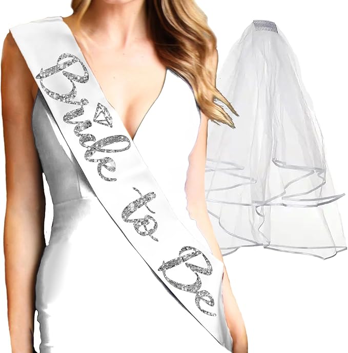 Bride Sash and Veil by RhinestoneSash