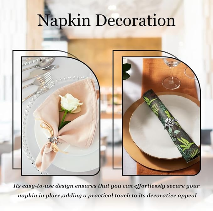 40 Pcs Leaf Napkin Rings Set, Thanksgiving, Dinning Table Decorations - Image 5