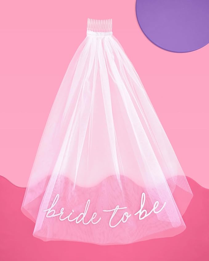 xo, Fetti Bachelorette Bride To Be Embroidered Veil | BachParty Accessory - Image 4