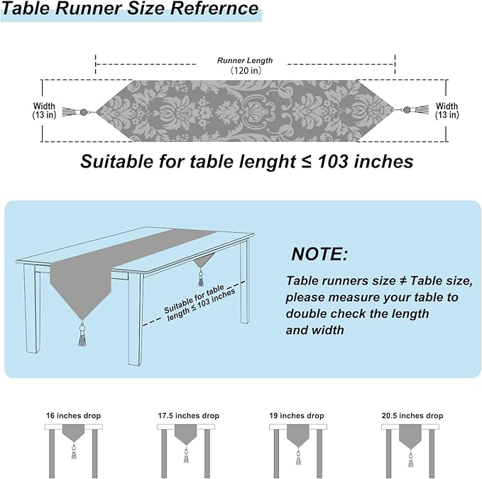 HeMiaor Retro Embroidery Pattern Table Runner - Image 2