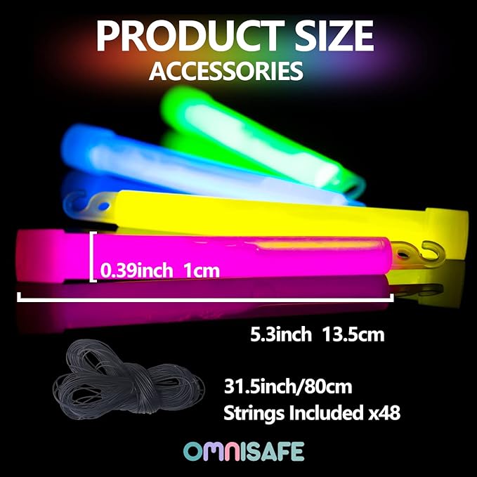 48 Ultra Bright Large Glow Sticks - Image 2