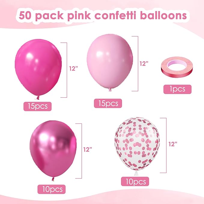 Light Pink Confetti Balloons - Image 2
