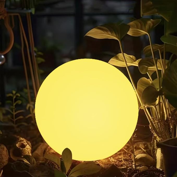 LED Glowing Ball Light, 8-in RGB Color Changing LED Orb Night Light Mood Lamp - Image 7
